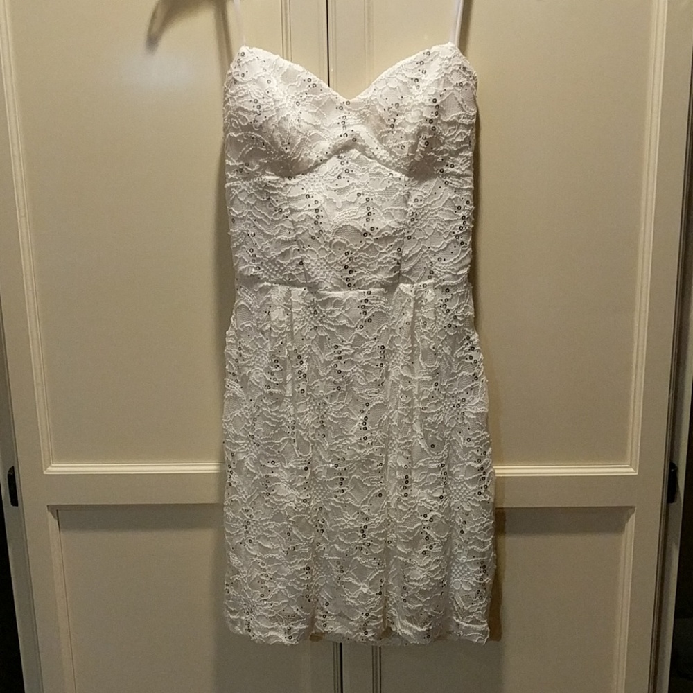 Strapless sequin dress